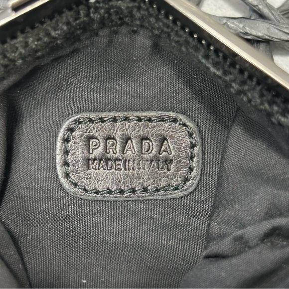 PRADA Velvet Clutch Purse Chain Strap Tulip Kiss Lock: Deep Purple Small - Picture 12 of 17